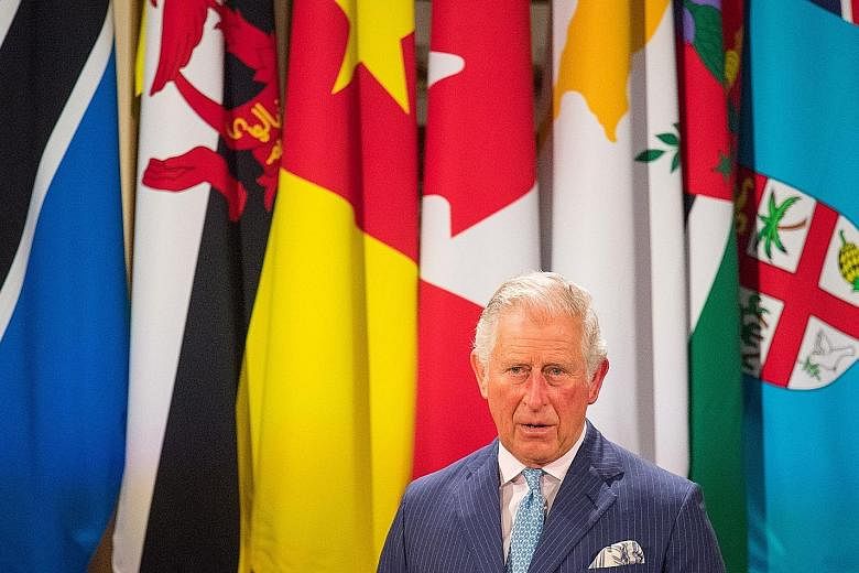 Prince Charles speaking at the opening of the Commonwealth Heads of Government Meeting in London on Thursday. The group, made up of nations with past links to the British Empire, was formed in 1949.