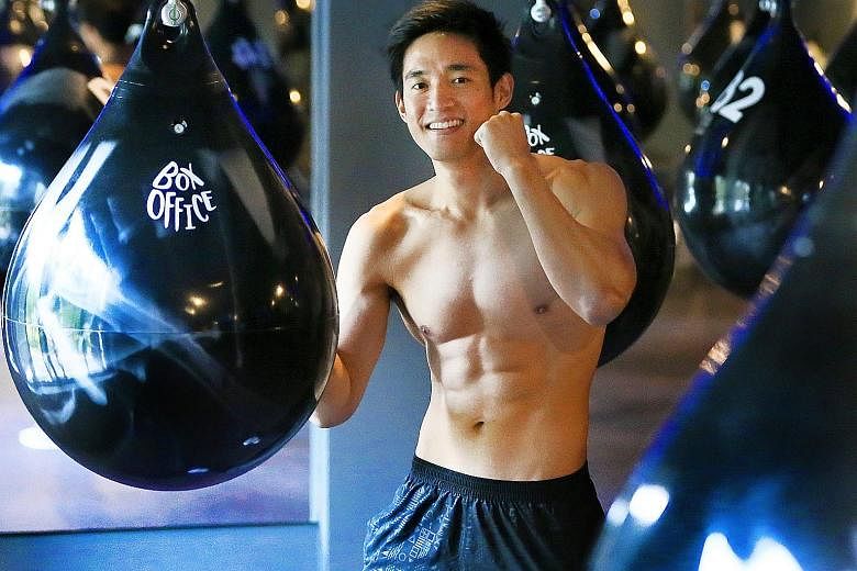 Fitness instructor Abel Marcus Koh opened Box Office Fitness gym with his girlfriend in February and teaches at the gym. The 31-year-old, who attends classes there when he is not teaching, says "working out makes me feel confident and always puts me 
