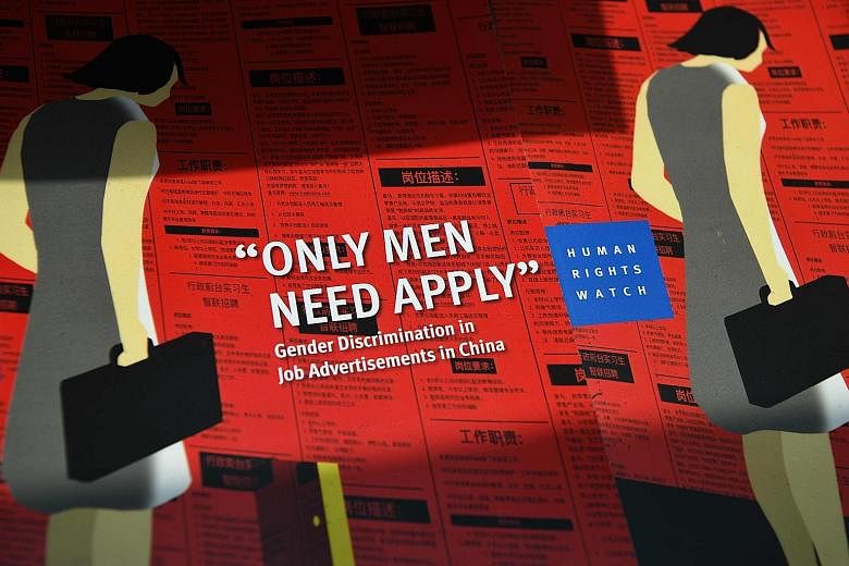 A new report - Only Men Need Apply - by Human Rights Watch on discriminatory job advertisements in China.