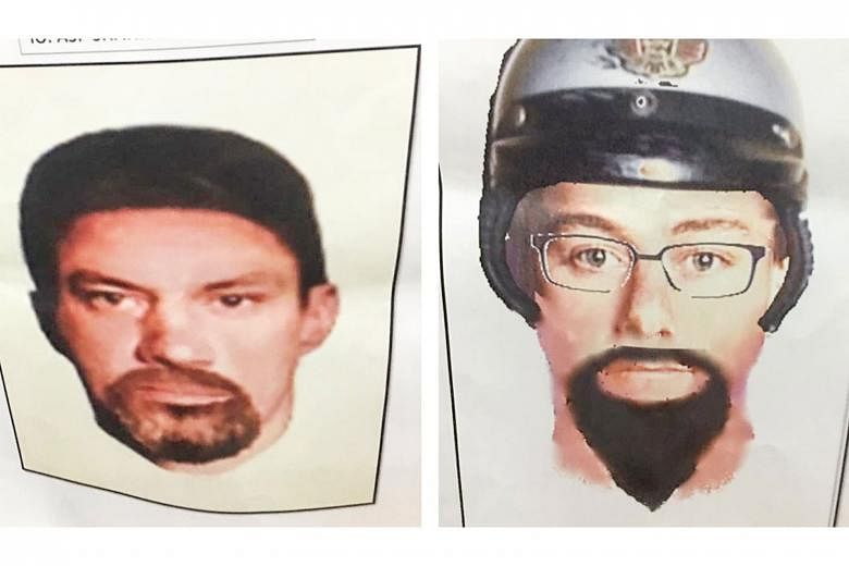 Facial reconstruction printouts of the two suspects involved in the killing of Palestinian lecturer Fadi al-Batsh.