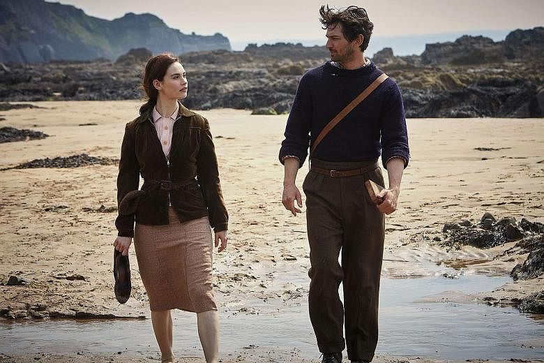 Lily James and Michiel Huisman star in The Guernsey Literary And Potato Peel Pie Society.