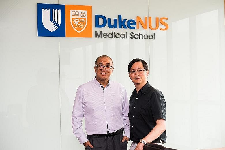 Duke-NUS Medical School professors Teh Bin Tean (far left) and Patrick Tan are part of the team, which also included scientists from Japan, Taiwan and Thailand. They found that many Asian cancers could be linked to specific exposures and environmenta