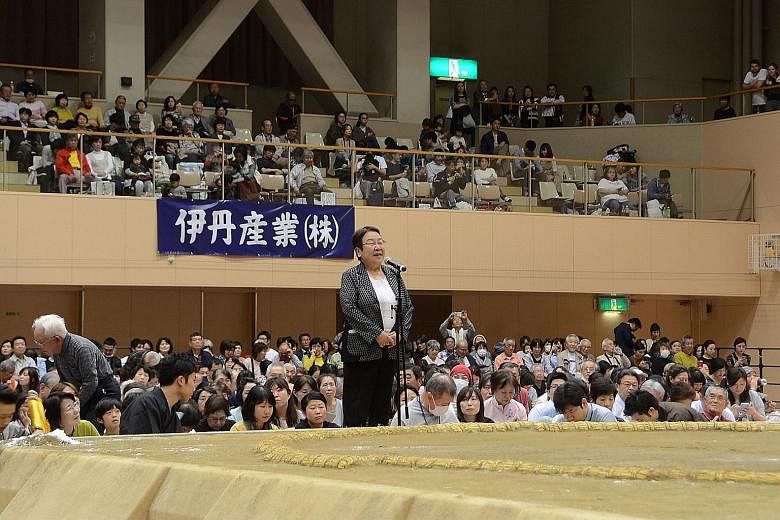 Takarazuka Mayor Tomoko Nakagawa was barred from giving her speech inside the sumo ring earlier this month - a decision which led to criticism of the sport's governing body.
