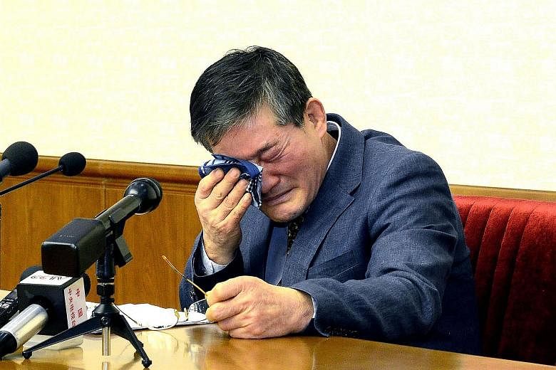 Mr Kim Dong Chul, an American detained in North Korea, in a file photo released by the North in March 2016. Reports said the two nations were close to reaching a deal on the release of Mr Kim and two other Americans.