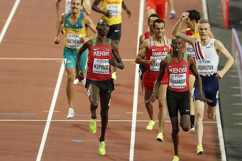 Asbel Kiprop competing in the 1,500m semi-finals in last year's London World Athletics Championships. He finished ninth in the final.