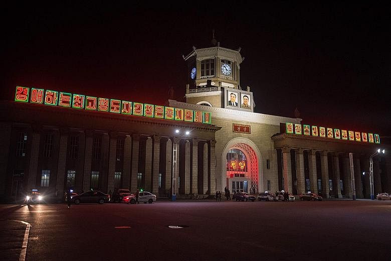 The central railway station in Pyongyang. North Korea went forward in time by 30 minutes, state media said late on Friday, as the country reset its clock to match its time zone with that of South Korea's, following last week's inter-Korea summit.
