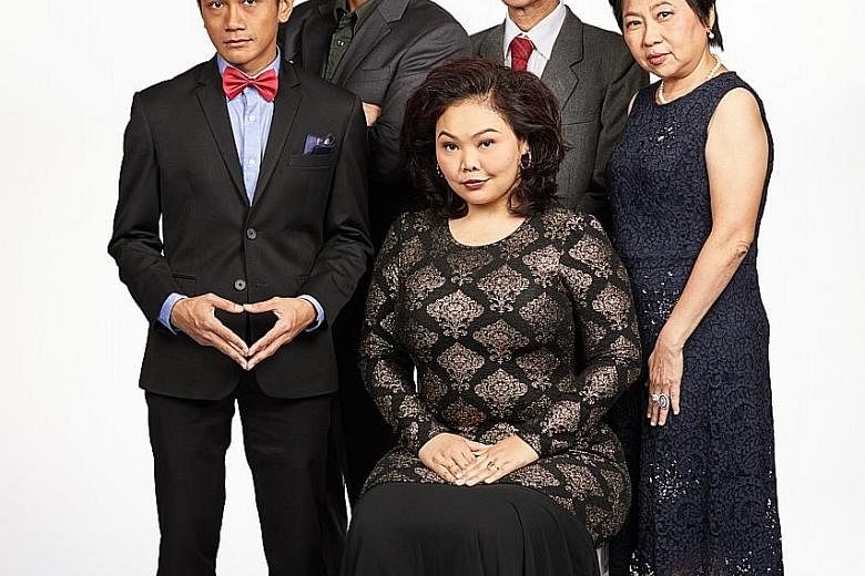 The cast of Underclass comprises (standing, from far left) Yazid Jalil, Brendon Fernandez, Yang Shi Bin, Goh Guat Kian and (seated) Siti Khalijah Zainal.