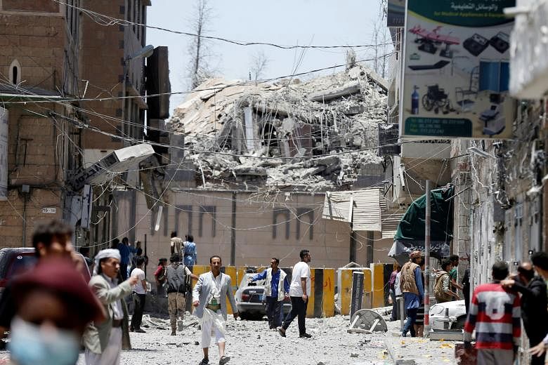 Warplanes from a Saudi-led coalition bombed Yemen's presidential palace in the centre of the Houthi-controlled capital Sanaa early on Monday, killing at least six people, Houthi-run media reported. The coalition, which entered Yemen's war in 2015 to 