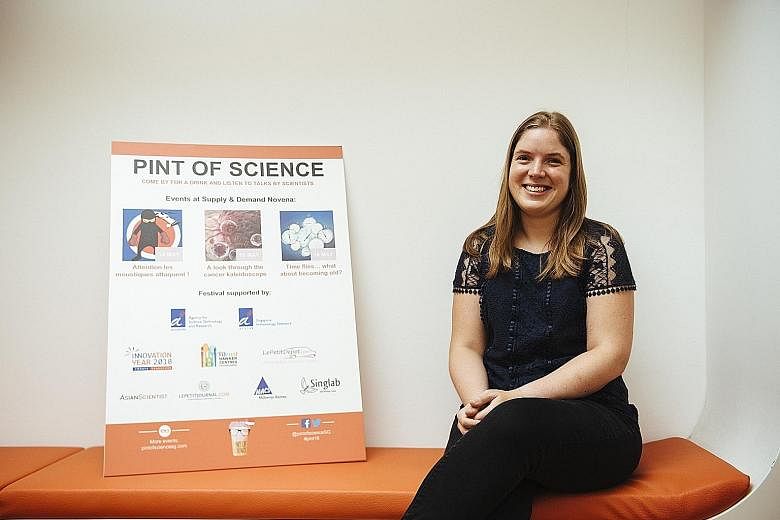 Dr Angeline Rouers, the Pint of Science festival's local organiser, says food and beverage outlets provide a more relaxed atmosphere. People can speak to scientists and learn about complex subjects in a more casual setting.