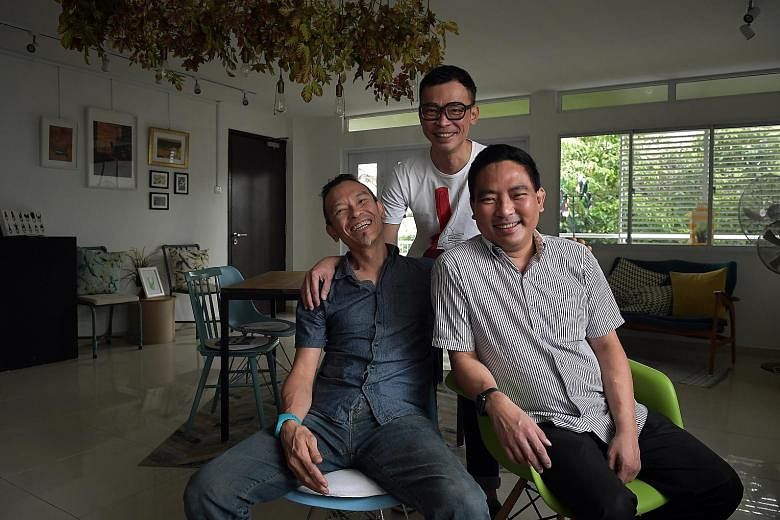 From left: Musicians Leslie and Lionel Tan of the T'ang Quartet with their younger brother, lawyer Leroy Tan. In January last year, Leslie donated his left kidney to Leroy, who was diagnosed with end-stage kidney failure in 2013. Both older brothers 