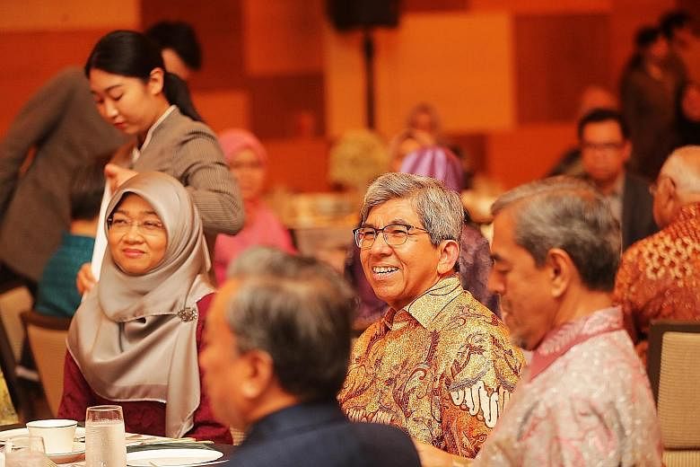 Dr Yaacob Ibrahim - seen here at a dinner in his honour earlier this month organised by the Malay/Muslim community - was one of three former ministers who received tributes from parliamentarians yesterday for their service and contributions to the na