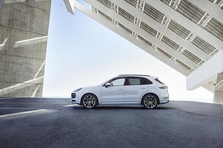The Porsche Cayenne E-Hybrid can travel in an all-electric mode.