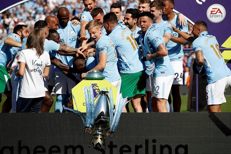 Above: Tom Glick, the chief financial officer of the City Football Group, says a significant part of its focus lies in engaging fans and partners in local communities. Left: Manchester City's Oleksandr Zinchenko looks aghast as the English Premier Le