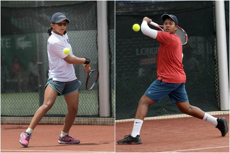 Tennis Adithya and Sarah slip and slide to get to grips with clay