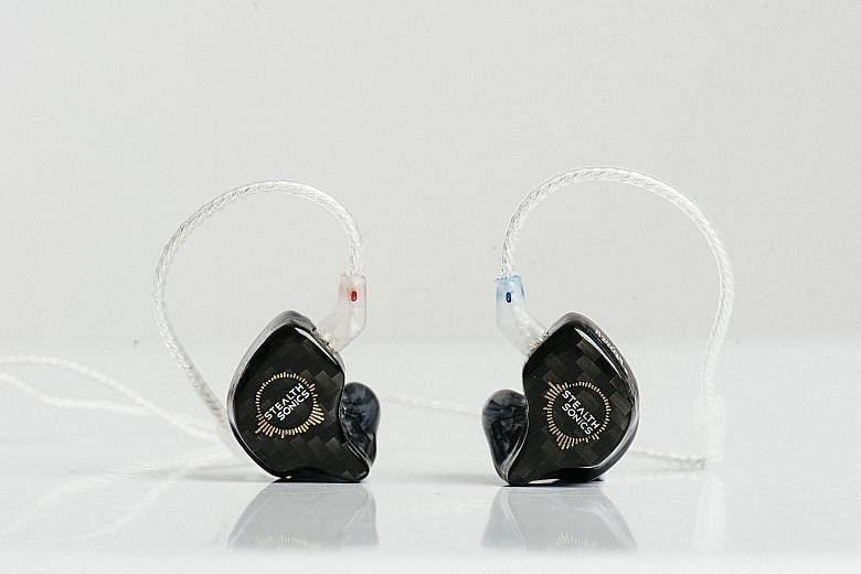 Made from a smooth, polished acrylic, the C9 earphones (above) have excellent transient bass response.