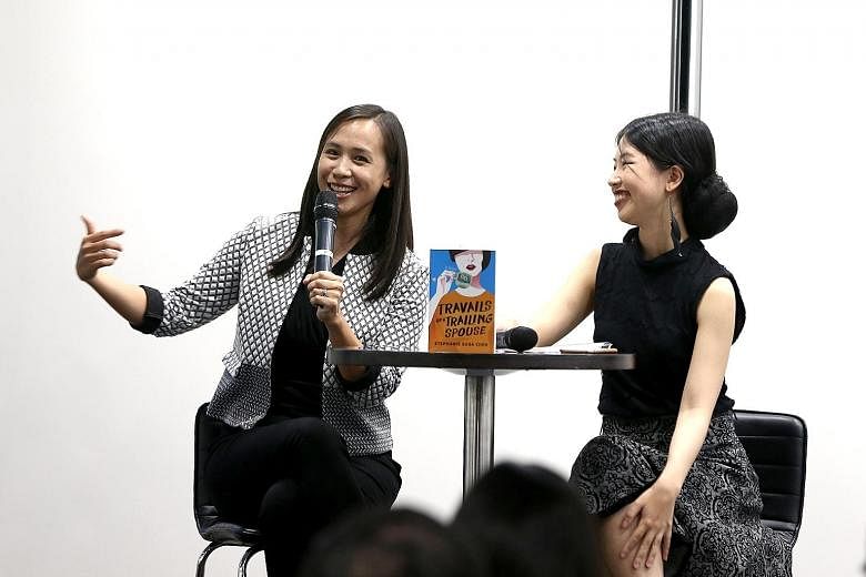 Author Stephanie Suga Chen (left) at the Straits Times Book Club discussion with moderator Olivia Ho.
