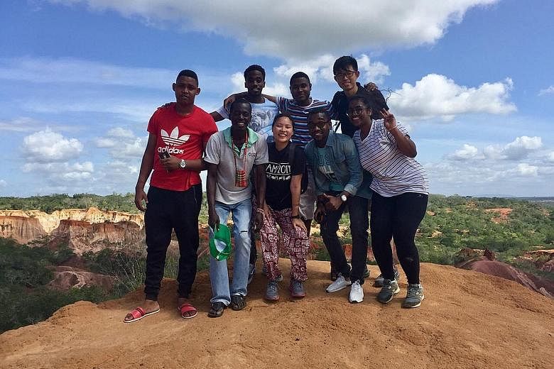 Ms Janice Chiang with some Kenyan and Singaporean interns during her time with Coastal Bamboo & Coir Development Company.