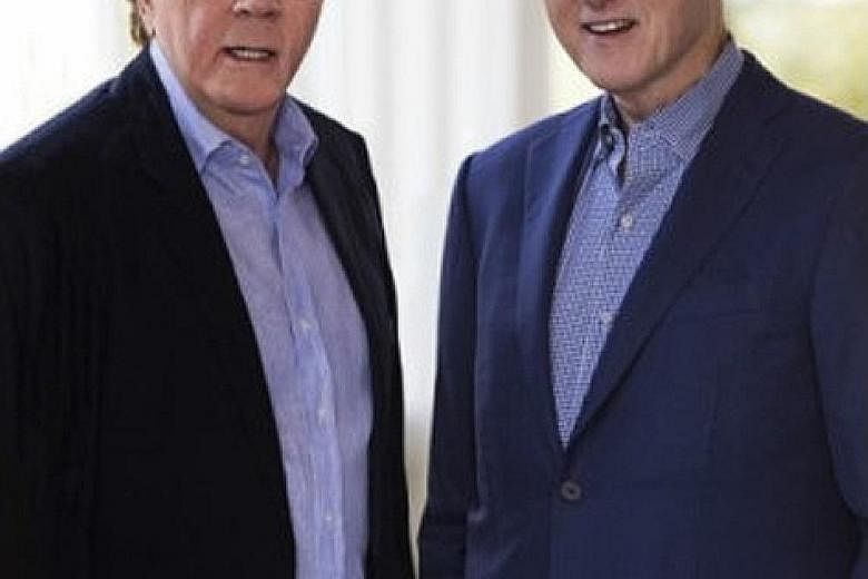 Thriller author James Patterson (left) and former US president Bill Clinton (right) take jabs at the current administration in The President Is Missing.