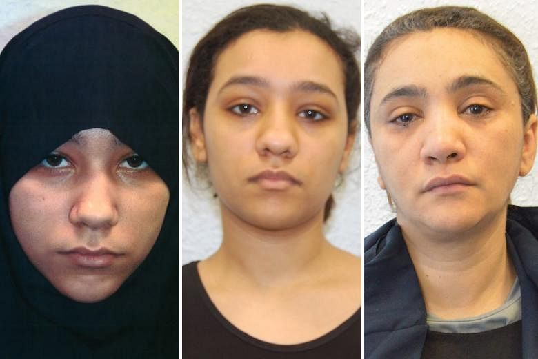Britain's first all-female terror cell includes (from left) Safaa Boular, 18, who plotted an attack on the British Museum, her sister Rizlaine, 22, and their mother Mina Dich, 44, who had their own plan.