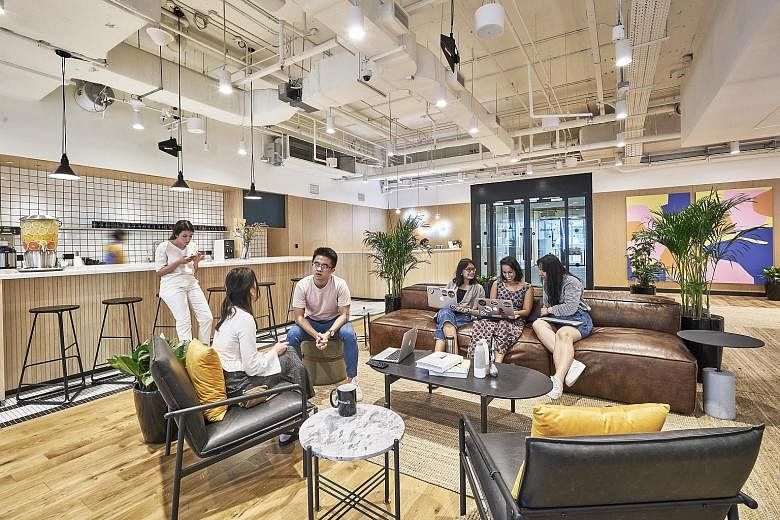 Co-working firm WeWork officially opened its second space here, which has around 1,400 seats and spans 60,000 sq ft, at 71 Robinson Road yesterday. The US giant's quick growth here, after it opened its first space at Beach Centre last December, is pa
