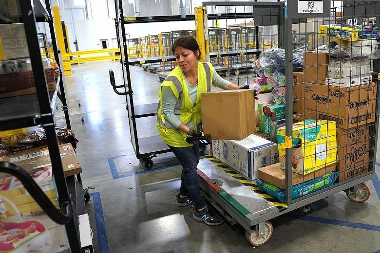 An Amazon fulfilment centre in the US. The company opened a distribution centre in Melbourne, Australia, in December and will open another, in Sydney, later this year.