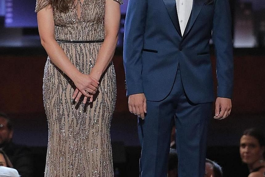 Singers Sara Bareilles and Josh Groban were the hosts of the awards ceremony.