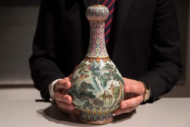 This 18th-century Chinese vase sold for $25.5 million at Sotheby's in Paris yesterday.
