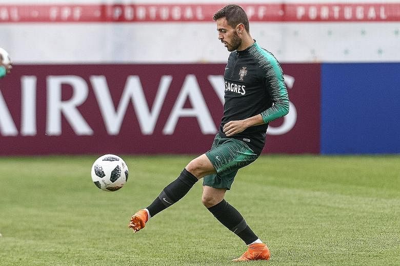Portugal's Bernardo Silva at a training session on Tuesday. The European champions are ranked fourth in the world, six rungs above Spain.