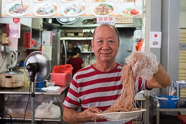Mr Cheong Kwok Kee, 68, the owner of Chow Kee stall, said sales have not fallen since he replaced his white vermicelli with a wholegrain version.