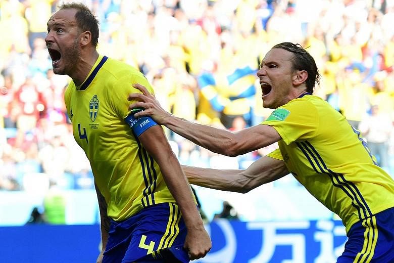Pure joy for Sweden captain Andreas Granqvist after his penalty gave his team a 1-0 win over South Korea in their Group F opener yesterday at the Nizhny Novgorod Stadium.