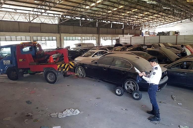 The 120 deregistered vehicles - mostly saloon cars - were seized at several locations on June 7. The LTA said owners of the raided premises are helping with its investigations.