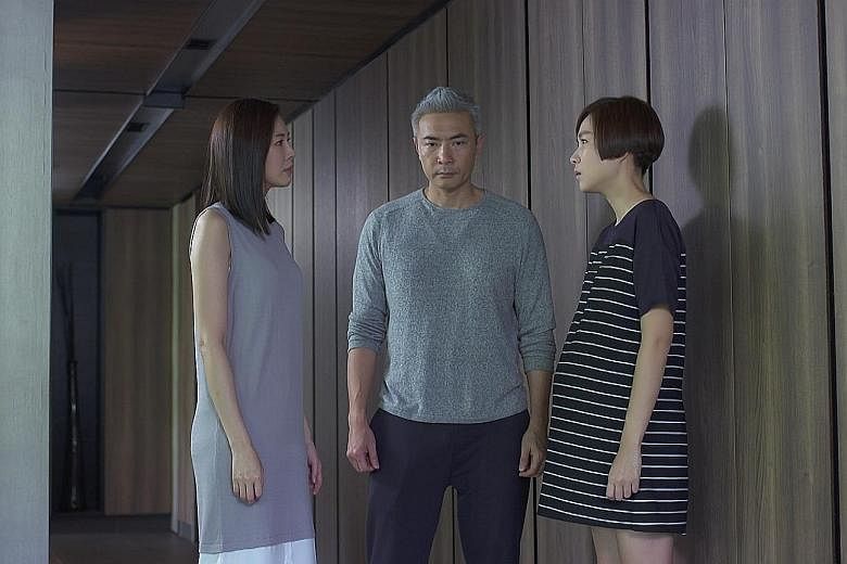 (Top, from left) Jesseca Liu, Tay Ping Hui and Ya Hui are involved in a love triangle in Babies On Board. (Above) Chen Xiuhuan makes a comeback in Fifty And Fabulous.