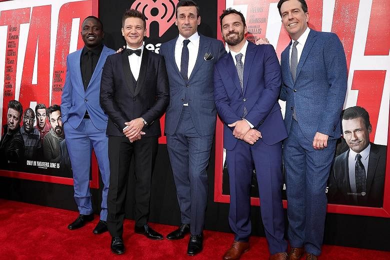 Action comedy Tag stars (from left) Hannibal Buress, Jeremy Renner, Jon Hamm, Jake Johnson and Ed Helms.