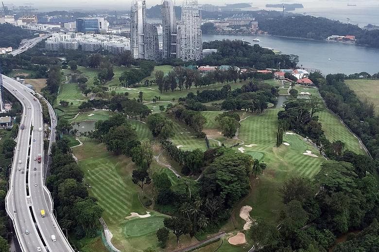 An aerial view of Keppel Club's golf course. The club's lease expires in December 2021. It is looking at several options, including becoming a social club with tie-ups for golfing with clubs in Johor Baru, Batam or local clubs. Another option is a me