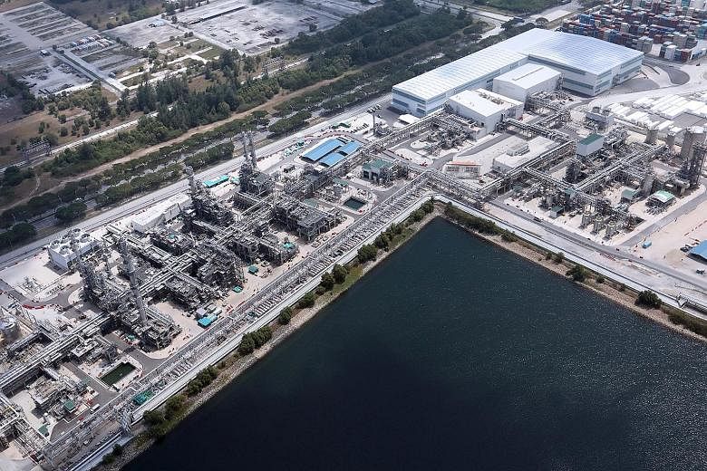 An aerial view of the butyl and resin plants on Jurong Island. The new plants were built under a multibillion-dollar expansion project at the Jurong Island site.