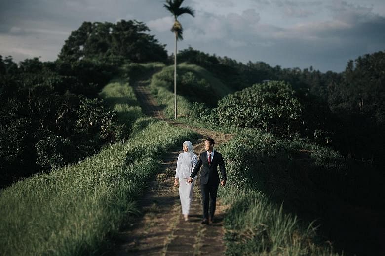 Wedding photography agency OneThreeOneFour, which helps couples take wedding photos in places like Bali (left) and Japan (right), welcomes insurance cover for such overseas photo shoots or destination weddings. Insurers such as Aviva and Chubb Travel