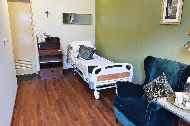 St Bernadette Lifestyle Village in Adam Road provides a 24-hour medical concierge and meals, if required. It has eight rooms, each with its own theme, and residents get help to live as independently as possible. Ms Beatrice Davis, 88, who live