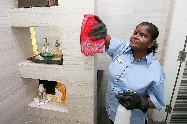 Cleaner Sucila Rajoo, whose basic monthly salary was $600 when she started work 18 years ago, now earns $1,300, plus an incentive of $100 a month for good attendance and performance. The mother of three has much more financial freedom and can even se