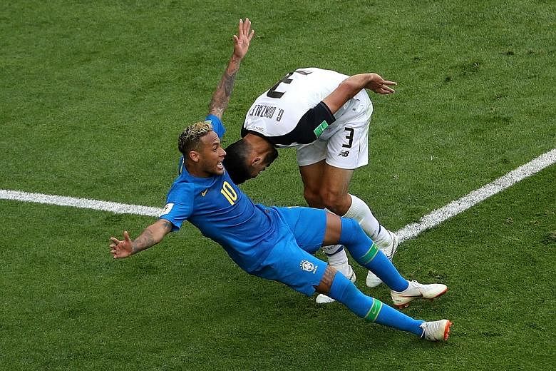 Costa Rica's Giancarlo Gonzalez appears to have fouled Brazilian star Neymar in the penalty area during the Group E match on Friday before referee Bjorn Kuipers awarded a penalty. But he reversed his decision after consultation with the video assista