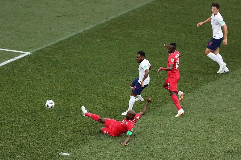 Felipe Baloy scoring Panama's first World Cup goal in their 6-1 loss to England on Sunday.