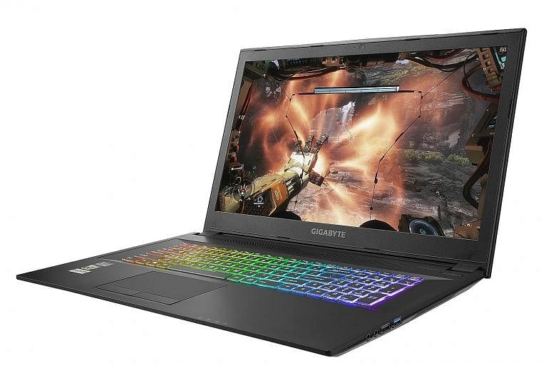 The Gigabyte Sabre 17 W gaming laptop, which comes with the latest six-core processor from Intel and a mid-range Nvidia graphics chip, is capable of running the latest games.