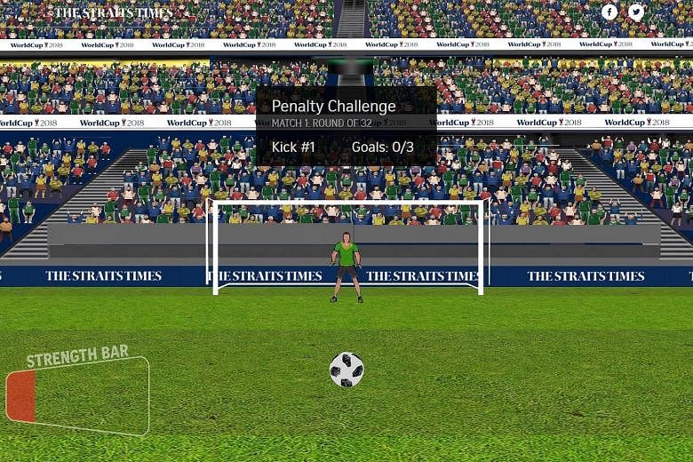 Use a VR headset or viewer to get a fuller, more immersive experience in ST's Fifa World Cup penalty-kick challenge.