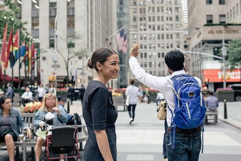Ms Alexandria Ocasio-Cortez's resume up to now included waitress, children's book publisher, community activist, member of the Democratic Socialists of America and former Bernie Sanders campaign organiser. She studied in Boston University and majored