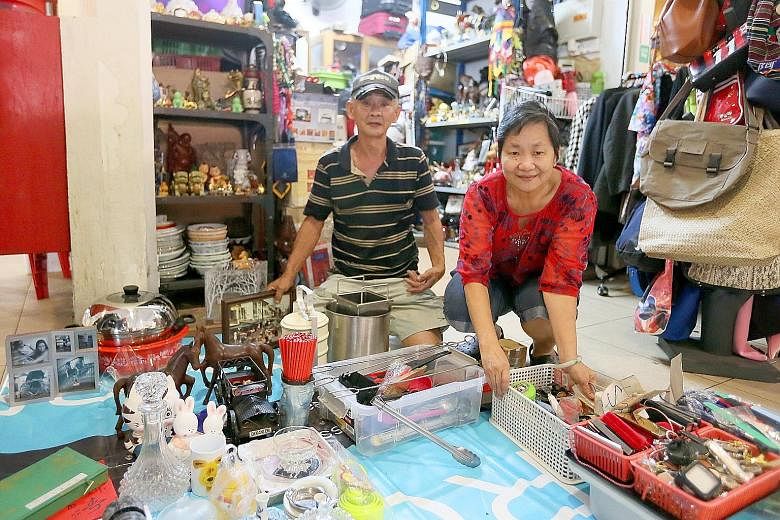 Mr Wong Choong Ho, 63, and his wife Tan Ai Hua, 63, run a stall selling second-hand goods in Telok Blangah Crescent. The former Sungei Road vendors say they make enough from the stall and their income is supplemented by money that their three childre