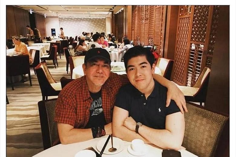 Anthony Wong and his son William in a photo posted on social media and which Chinese website Sina published (left, in a screengrab).