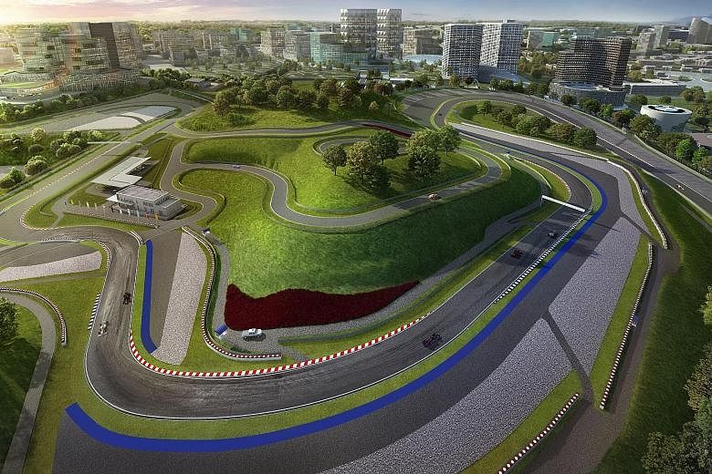 A model showcasing the centrepiece of FASTrack Iskandar - the 15-turn 4.45km track. A 10-minute drive from the Tuas Second Link, the track has received a Grade 1 rating from the Federation Internationale Automobile, meaning it can host Formula One ra