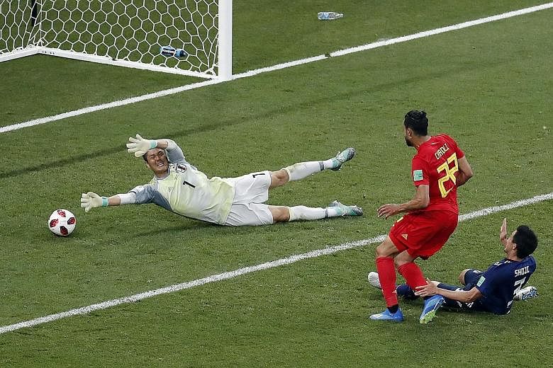 Nacer Chadli sidefooting home past Japanese goalkeeper Eiji Kawashima after a lightning counter-attack from a corner at the other end to give Belgium a last-gasp 3-2 win. The Red Devils will next face Brazil in the last eight.