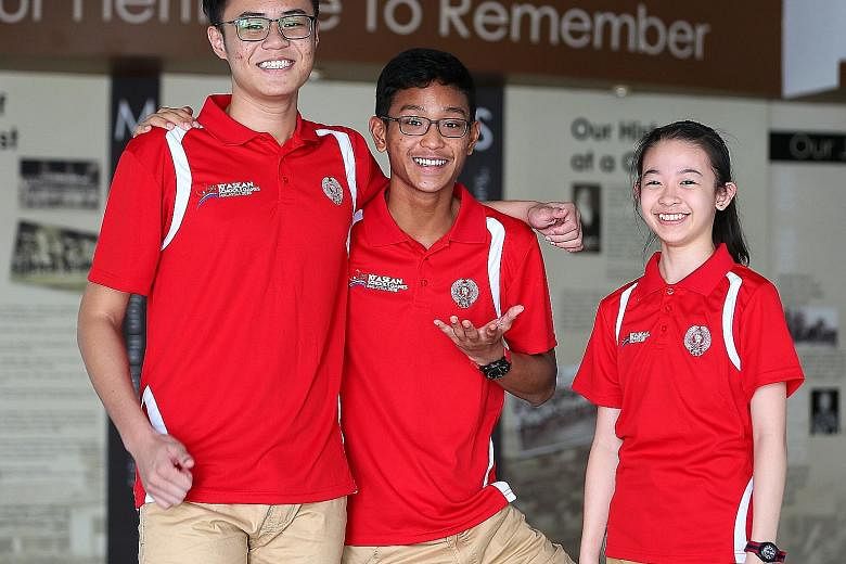 (From left) Basketball player Kovan Toh, 16, sprinter Mohamed Ishal Zikang Yousoof, 16, and rhythmic gymnast Abie Chi, 12, are among 190 student-athletes from 40 schools representing Singapore at the 10th Asean Schools Games (ASG) in Kuala Lumpur fro
