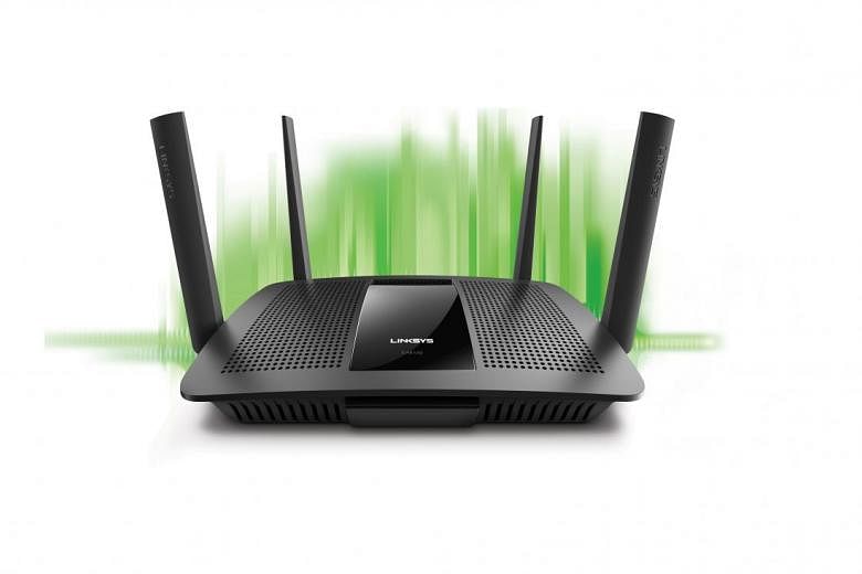 The Dynamic Frequency Selection feature on the Linksys EA8100 router can help to ease network congestion in high-rise apartments. PHOTO: LINKSYS