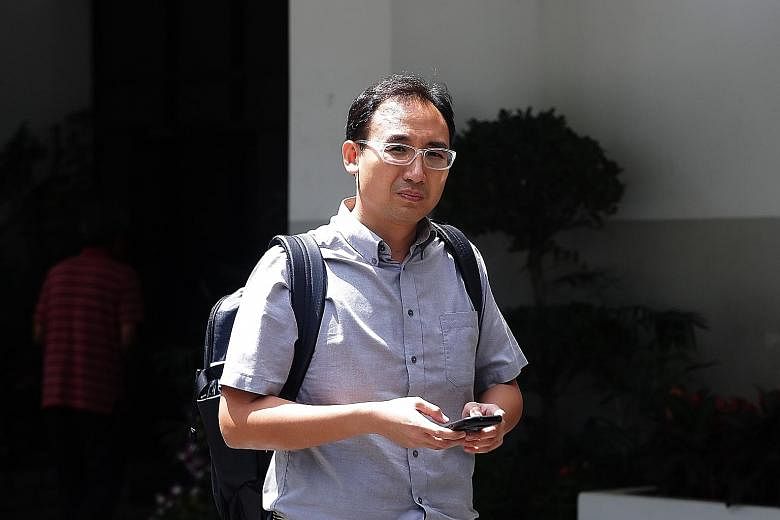 Kelvin Liu Chin Chan (left) faces one charge under the Protection from Harassment Act brought by civil servant Desmond Tay (above). Mr Tay took the stand yesterday to accuse Liu of harassing him with text messages and photographs intended to belittle